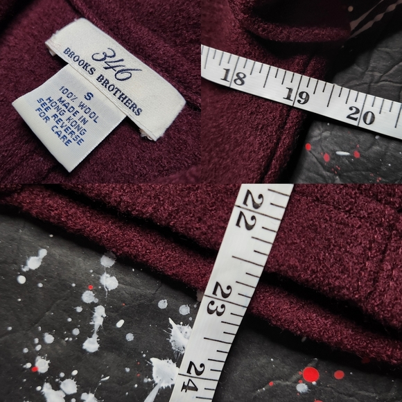 Brooks Brothers 346 women's burgundy wine full-zip wool cardigan sweater jacket - Picture 9 of 9